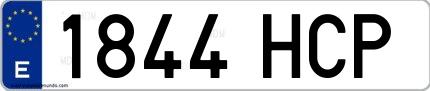 Ejemplo de matrícula española 1844 HCP