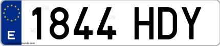 Ejemplo de matrícula española 1844 HDY