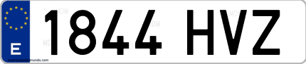 Ejemplo de matrícula de coche ordinaria 1844 HVZ