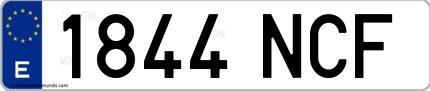 Ejemplo de matrícula española 1844 NCF