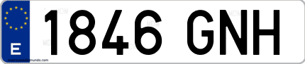 Ejemplo de matrícula de coche ordinaria 1846 GNH