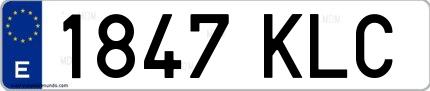 Ejemplo de matrícula española 1847 KLC