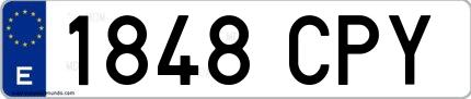 Ejemplo de matrícula española 1848 CPY