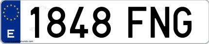 Ejemplo de matrícula española 1848 FNG