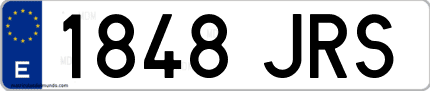 Ejemplo de matrícula de coche ordinaria 1848 JRS