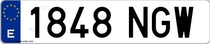 Ejemplo de matrícula española 1848 NGW