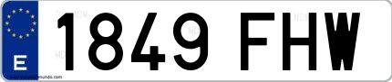 Ejemplo de matrícula española 1849 FHW