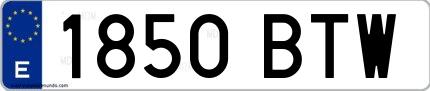 Ejemplo de matrícula española 1850 BTW