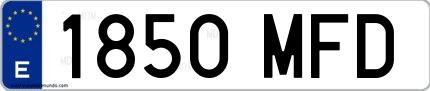 Ejemplo de matrícula española 1850 MFD