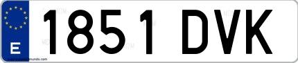 Ejemplo de matrícula española 1851 DVK