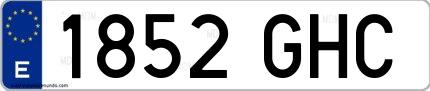 Ejemplo de matrícula española 1852 GHC