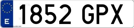 Ejemplo de matrícula española 1852 GPX