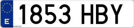 Ejemplo de matrícula española 1853 HBY