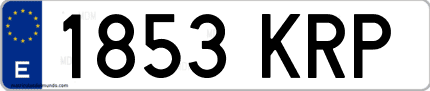 Ejemplo de matrícula de coche ordinaria 1853 KRP