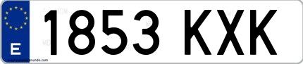 Ejemplo de matrícula española 1853 KXK