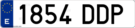 Ejemplo de matrícula de coche ordinaria 1854 DDP