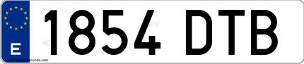 Ejemplo de matrícula española 1854 DTB