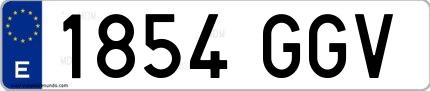 Ejemplo de matrícula española 1854 GGV