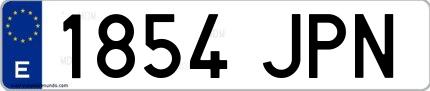 Ejemplo de matrícula española 1854 JPN