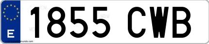 Ejemplo de matrícula española 1855 CWB