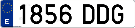 Ejemplo de matrícula de coche ordinaria 1856 DDG