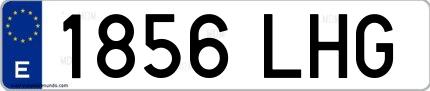 Ejemplo de matrícula española 1856 LHG