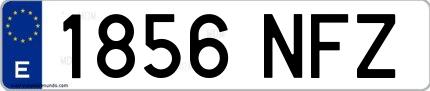 Ejemplo de matrícula española 1856 NFZ