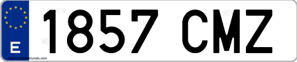Ejemplo de matrícula de coche ordinaria 1857 CMZ