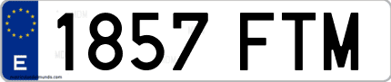 Ejemplo de matrícula de coche ordinaria 1857 FTM