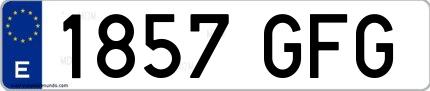Ejemplo de matrícula española 1857 GFG