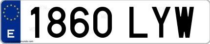 Ejemplo de matrícula española 1860 LYW