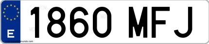 Ejemplo de matrícula española 1860 MFJ