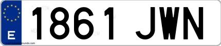 Ejemplo de matrícula española 1861 JWN