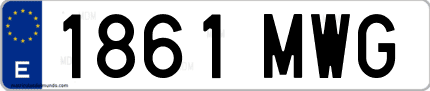 Ejemplo de matrícula de coche ordinaria 1861 MWG