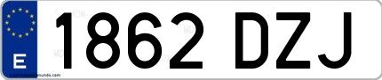 Ejemplo de matrícula española 1862 DZJ