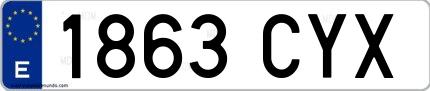 Ejemplo de matrícula española 1863 CYX