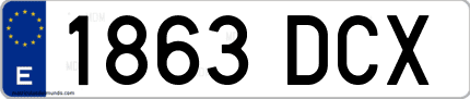Ejemplo de matrícula de coche ordinaria 1863 DCX