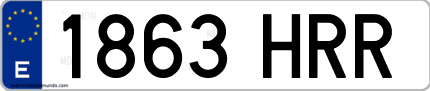 Ejemplo de matrícula de coche ordinaria 1863 HRR