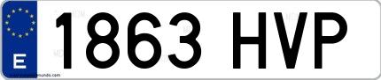 Ejemplo de matrícula española 1863 HVP