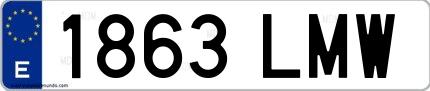 Ejemplo de matrícula española 1863 LMW