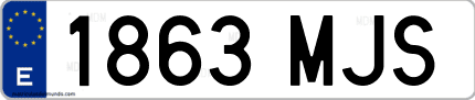 Ejemplo de matrícula de coche ordinaria 1863 MJS