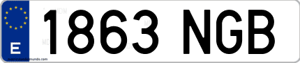 Ejemplo de matrícula de coche ordinaria 1863 NGB