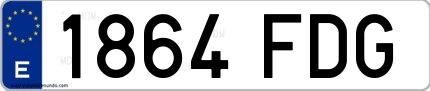 Ejemplo de matrícula española 1864 FDG