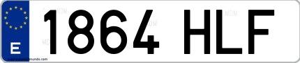 Ejemplo de matrícula española 1864 HLF