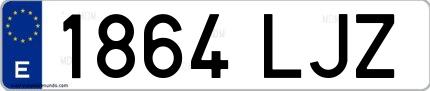 Ejemplo de matrícula española 1864 LJZ