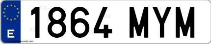 Ejemplo de matrícula española 1864 MYM