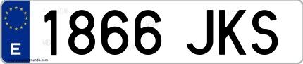 Ejemplo de matrícula española 1866 JKS