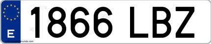 Ejemplo de matrícula española 1866 LBZ