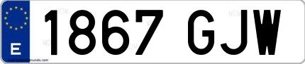 Ejemplo de matrícula española 1867 GJW