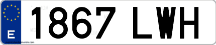 Ejemplo de matrícula de coche ordinaria 1867 LWH